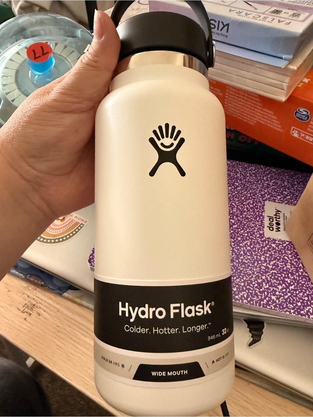 Hydro Flask Wide Mouth Water Bottle — White